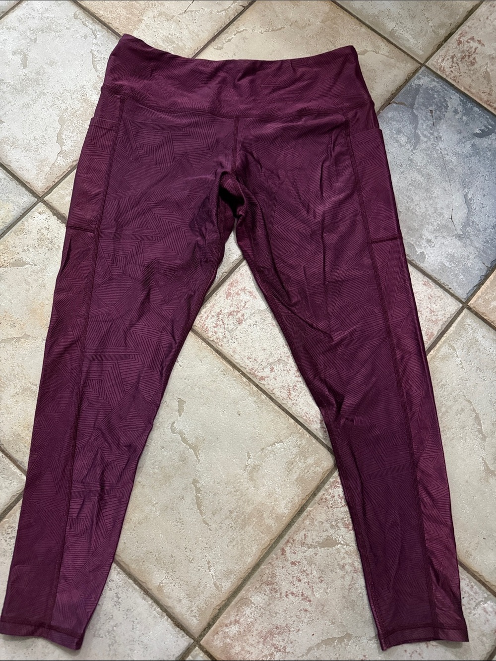 Lola Getts Deep Purple Textured Athletic Leggings 1X